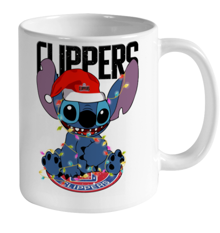 LA Clippers NBA noel stitch Basketball Christmas Ceramic Mug 11oz 2