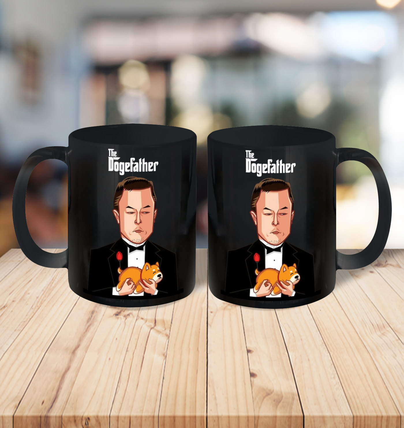 Dogecoin The DogeFather Funny Ceramic Mug 11oz 3