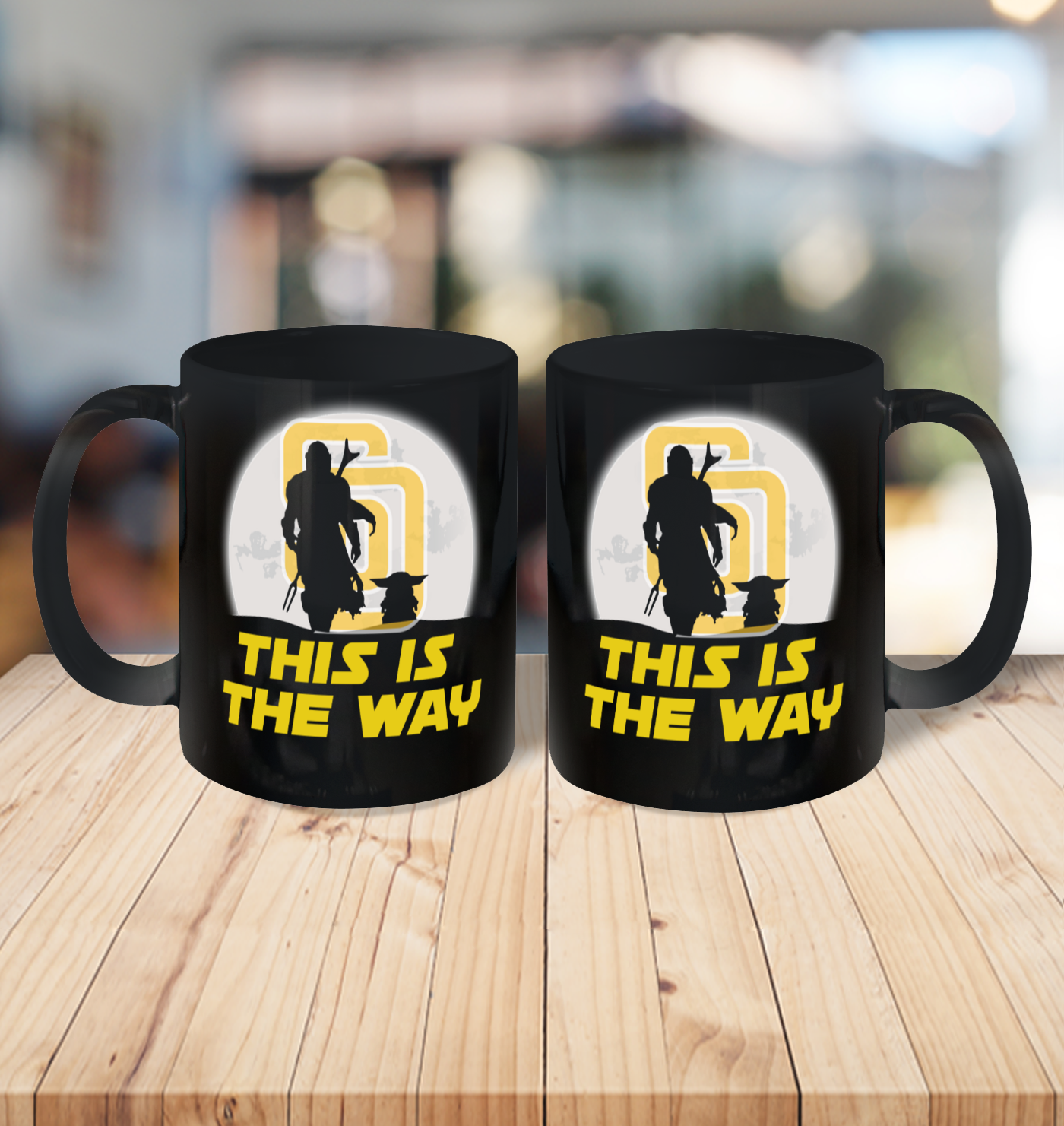 San Diego Padres MLB Baseball Star Wars Yoda And Mandalorian This Is The Way Ceramic Mug 11oz 3