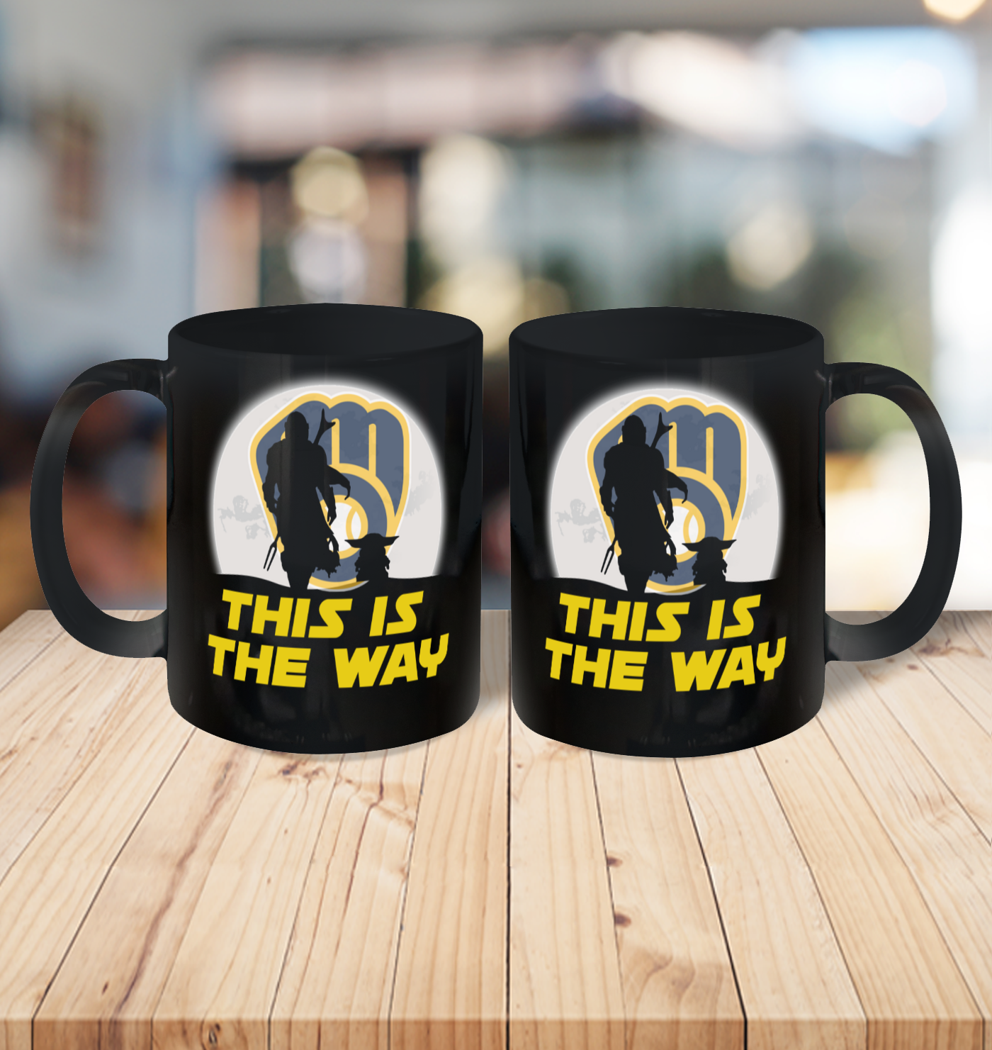 Milwaukee Brewers MLB Baseball Star Wars Yoda And Mandalorian This Is The Way Ceramic Mug 11oz 4 Milwaukee Brewers MLB Baseball Star Wars Yoda And Mandalorian This Is The Way Ceramic Mug 11oz - Image 4