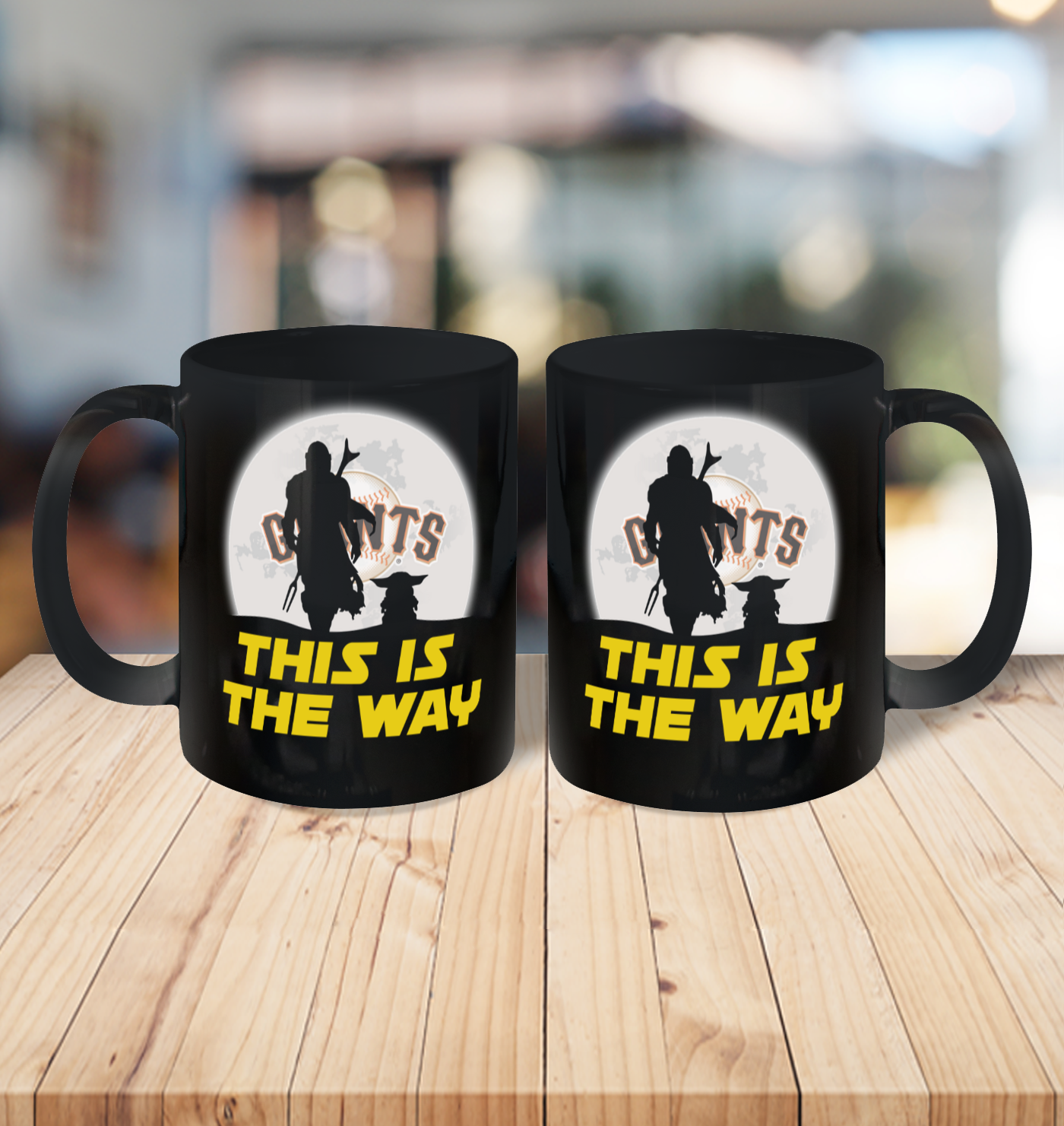 San Francisco Giants MLB Baseball Star Wars Yoda And Mandalorian This Is The Way Ceramic Mug 11oz 3