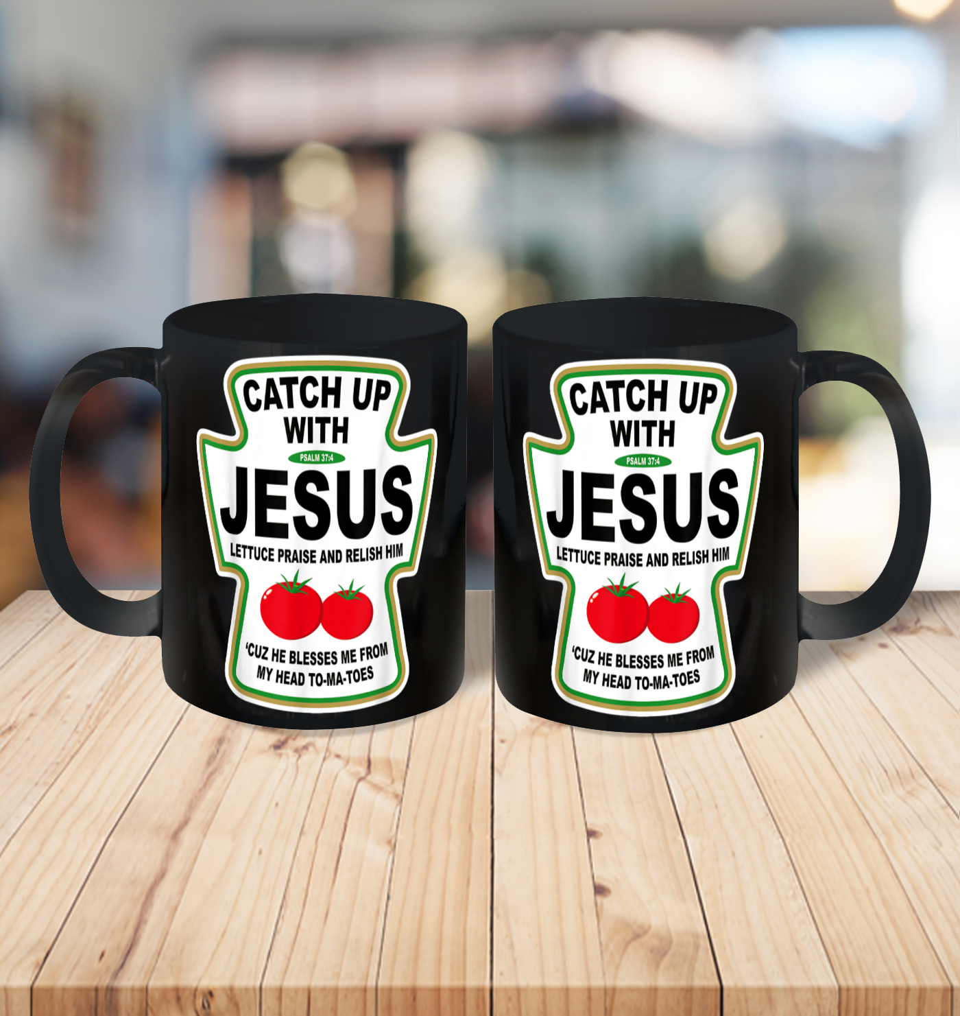 Christian Catch Up With Jesus Ketchup God Ceramic Mug 15oz 3