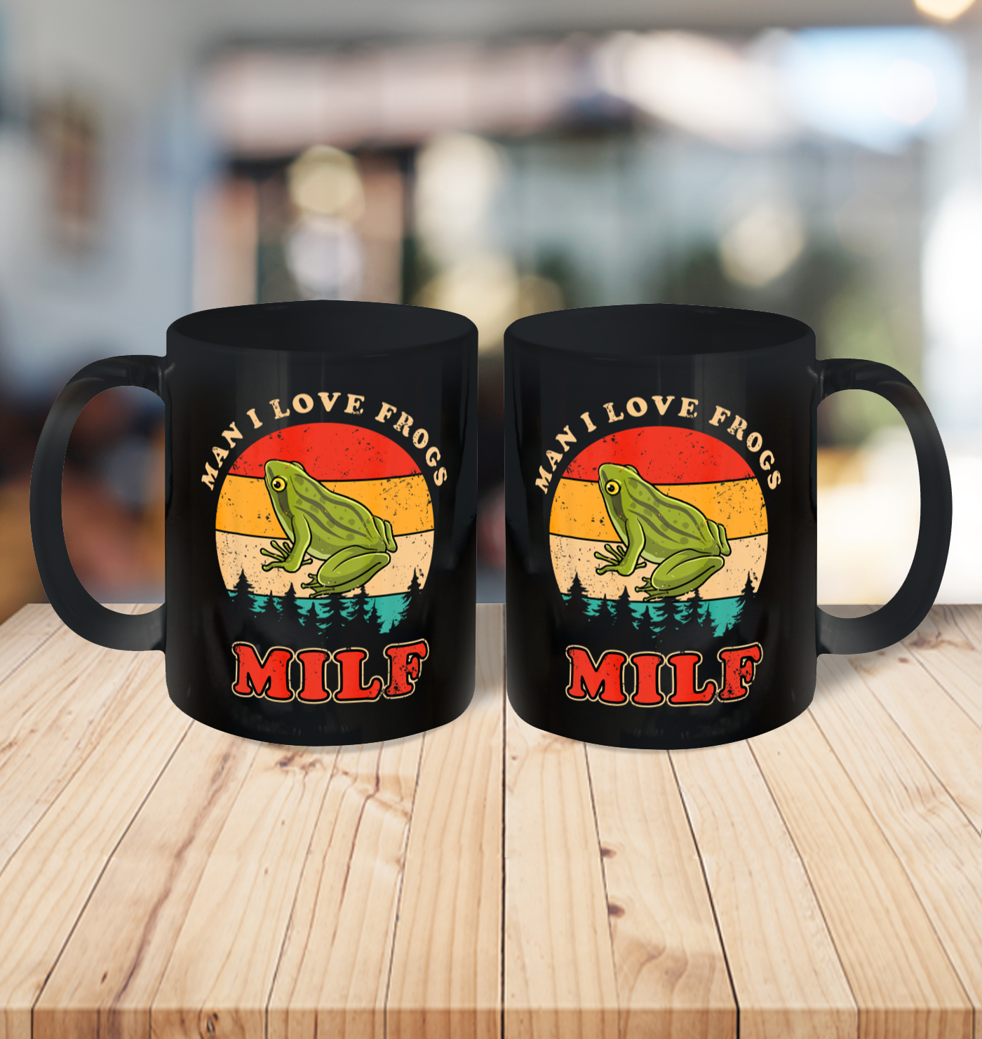 MILF Man I Love Frogs Funny Retro Frog Ceramic Mug 11oz 3