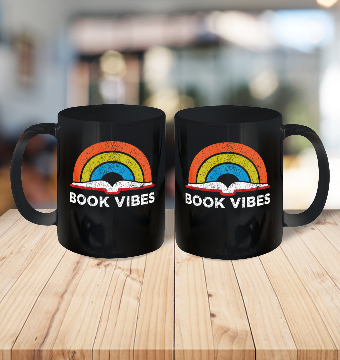 Reading Rainbow t shirt Vintage Retro Book Vibes Rainbow Gift for Reading Lovers Ceramic Mug 11oz 3
