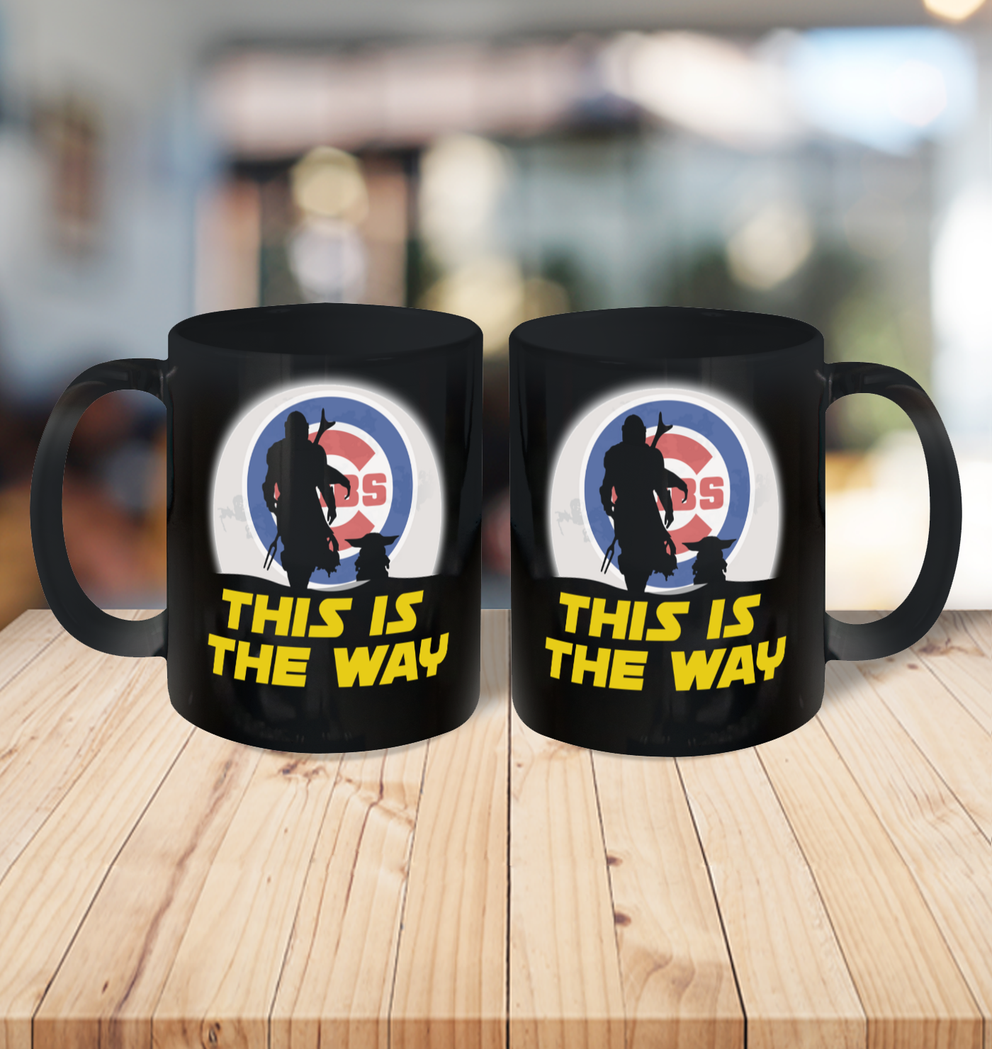 Chicago Cubs MLB Baseball Star Wars Yoda And Mandalorian This Is The Way Ceramic Mug 11oz 3