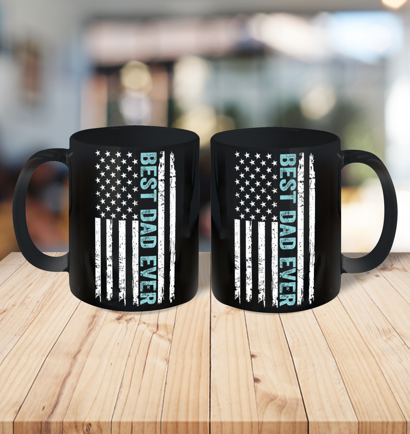 Father's Day Best Dad Ever With US American Flag Ceramic Mug 11oz 6