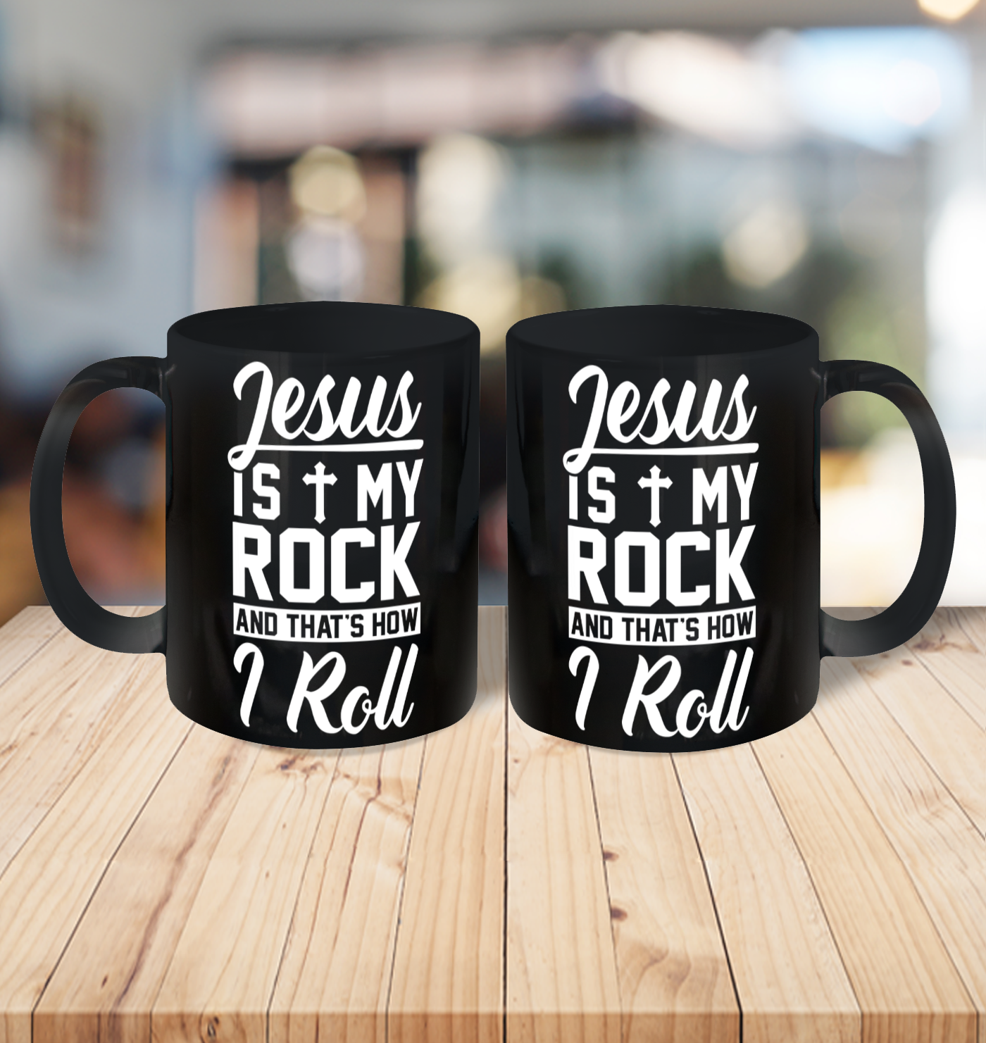 Jesus Is My Rock And That's How I Roll  Christian Ceramic Mug 11oz 3