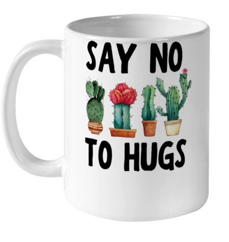 Socially Distanced Say No To Hugs Cactus Succulent novelty Ceramic Mug 11oz