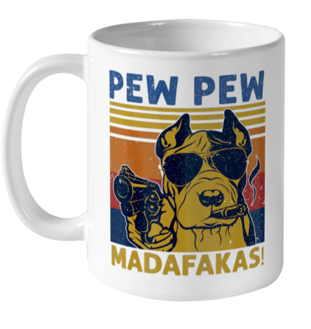 Vintage Pew Pew Madafakas Dog Cute Dog Bulldog Gift Funny Ceramic Mug 11oz