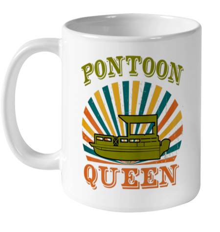 Vintage Pontoon Boat Queen Pontooning Gifts Ceramic Mug 11oz