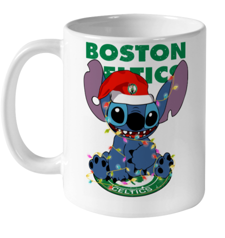 Boston Celtics NBA noel stitch Basketball Christmas Ceramic Mug 11oz