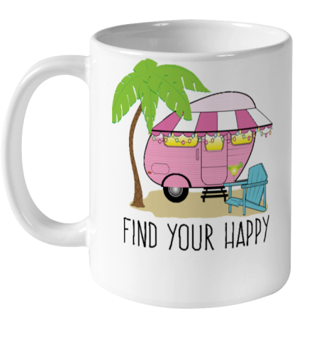 Find Your Happy Retro Florida Camper Camping Ceramic Mug 11oz