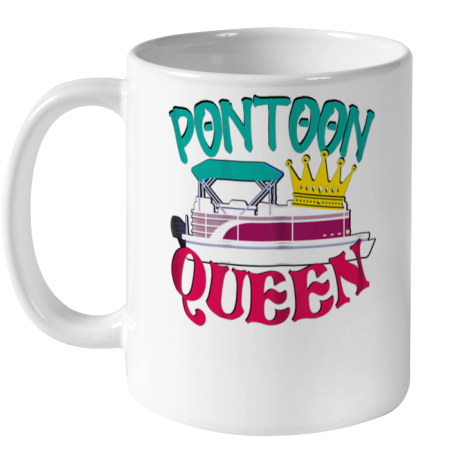 Pontoon Boat Queen T shirt New Boat Owner Captain Ceramic Mug 11oz