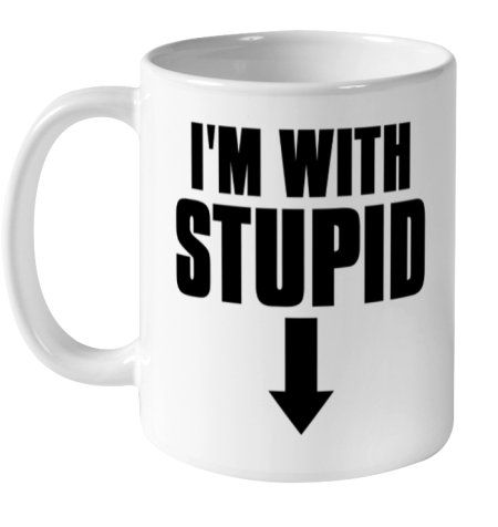 Mens Truthful I'm With Stupid Ceramic Mug 11oz