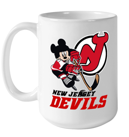 kvlm new jersey devils mickey mouse ceramic mug 150 54 front white