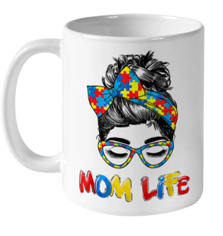 Womens Autistic Autism Awareness Mom Life Shirts Women Mother Ceramic Mug 11oz
