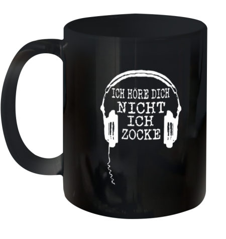 cttr ich hore dich nicht ich zocke headphone ceramic mug 110 56 front black