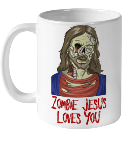 Zombie Jesus Loves You Funny Halloween Ceramic Mug 11oz