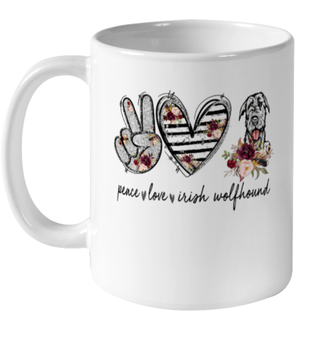 Funny Peace Love Irish Wolfhound Dog Lover Mother s Day Ceramic Mug 11oz