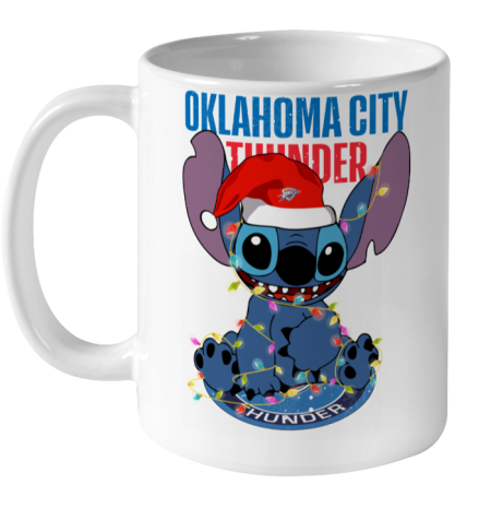 Oklahoma City Thunder NBA noel stitch Basketball Christmas Ceramic Mug 11oz
