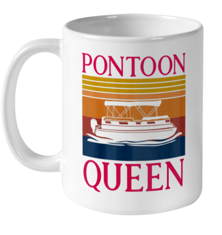 Womens Pontoon Queen Lake And Boating Lover Captain Ceramic Mug 11oz