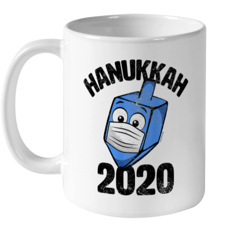 Funny Hanukkah 2020 Dreidel Wearing Face Mask Graphic Ceramic Mug 11oz