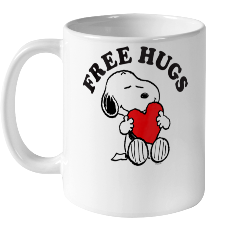 Peanuts Valentine Free Snoopy Hugs Ceramic Mug 11oz