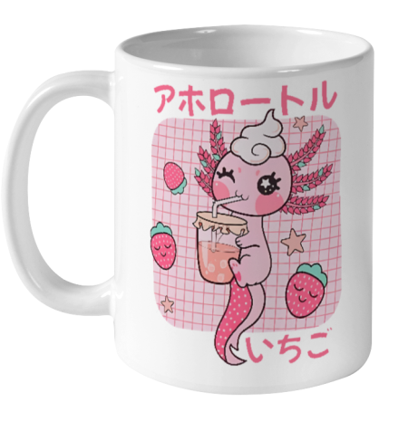 Michelle Otter Strawberry Axolotl Ceramic Mug 11oz