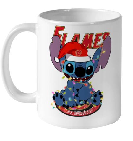 Calgary Flames NHL Hockey noel stitch Christmas Ceramic Mug 11oz