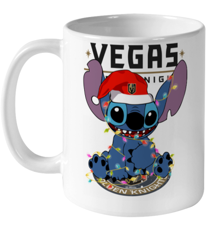 Vegas Golden Knights NHL Hockey noel stitch Christmas Ceramic Mug 11oz