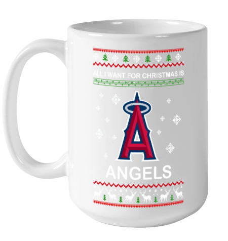 ALL I WANT FOR CHRISTMAS IS ANGELS XMAS Ceramic Mug 15oz