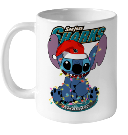 San Jose Sharks NHL Hockey noel stitch Christmas Ceramic Mug 11oz