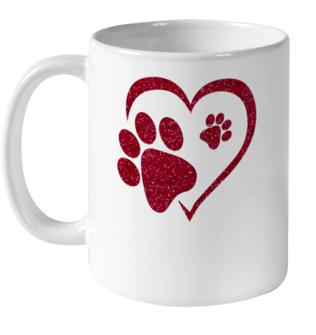 Paw Print Heart Dog Cat Owner Lover Girl Valentine Day Ceramic Mug 11oz
