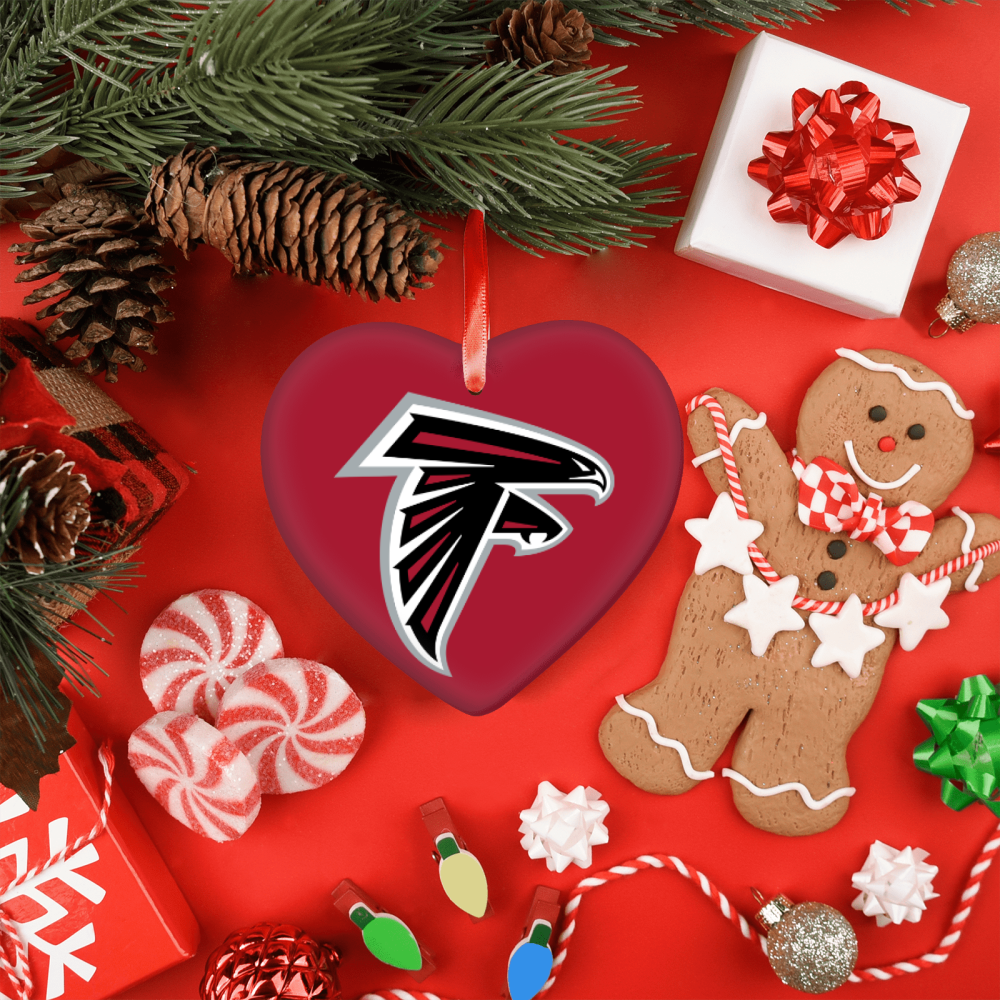 Atlanta Falcons NFL Team Spirit Ceramic Heart Ornament