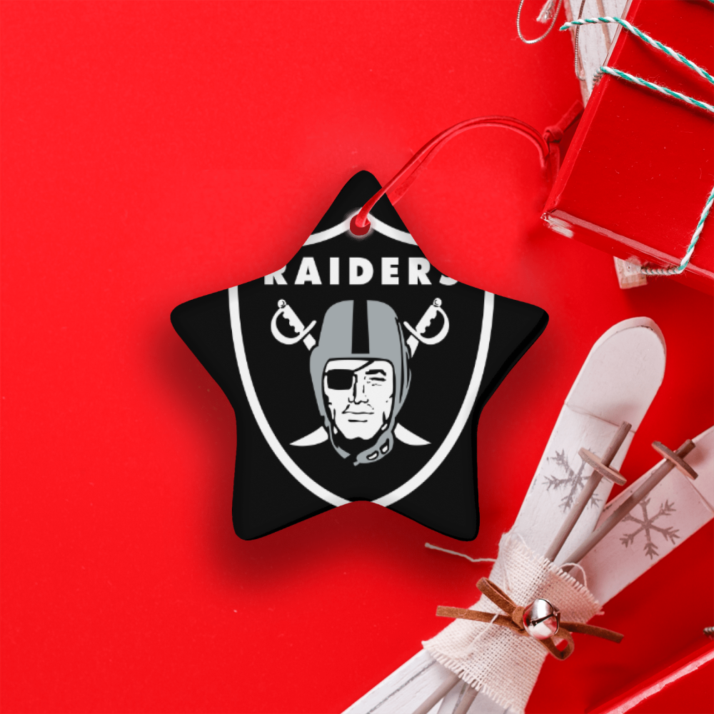 Oakland Raiders NFL Team Spirit Ceramic Star Ornament