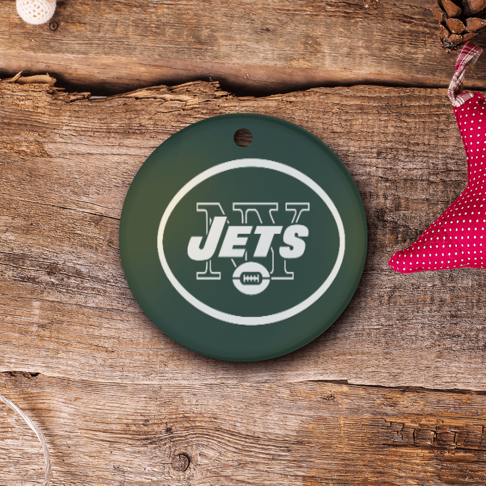 New York Jets NFL Team Spirit Ceramic Circle Ornament