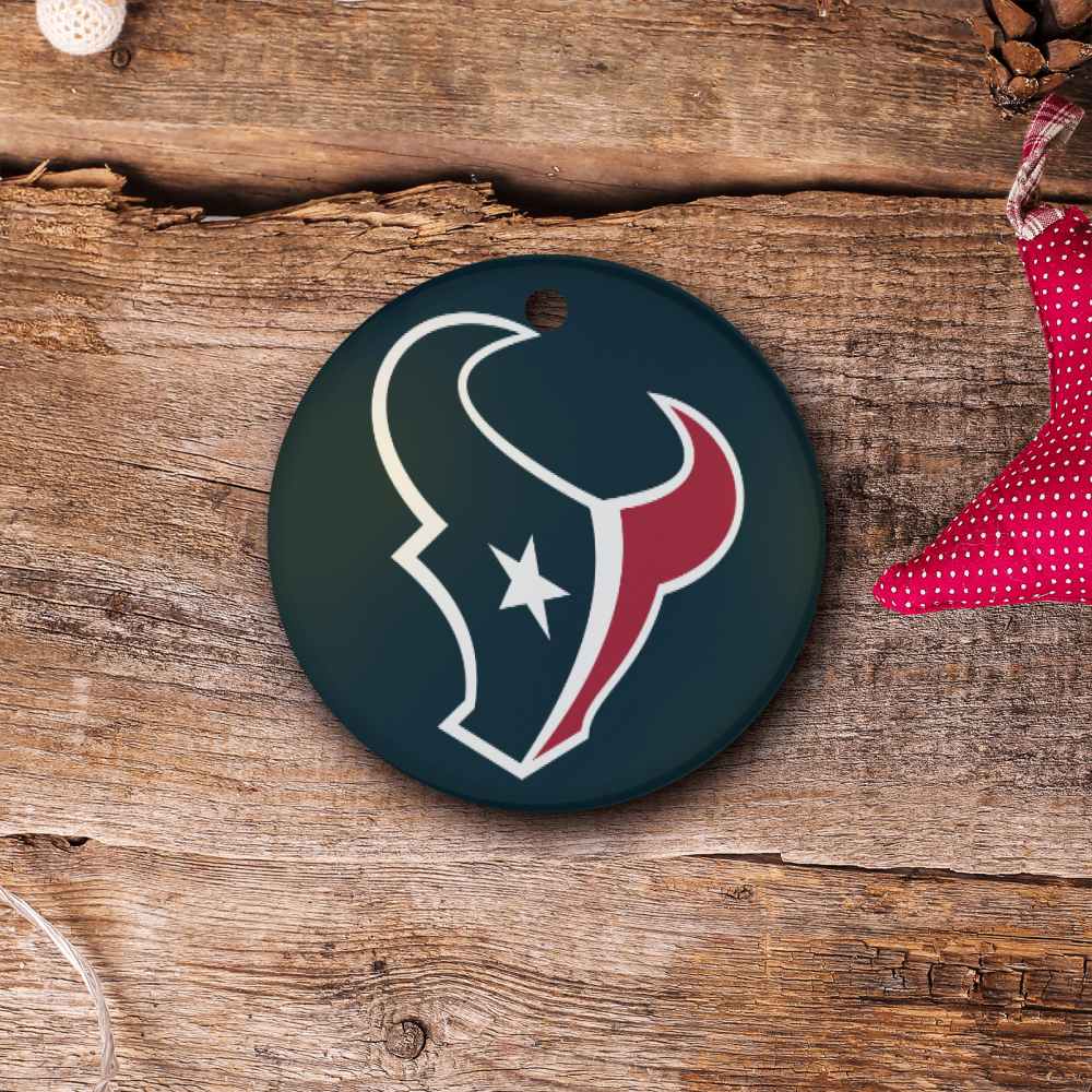 Houston Texans NFL Team Spirit Ceramic Circle Ornament