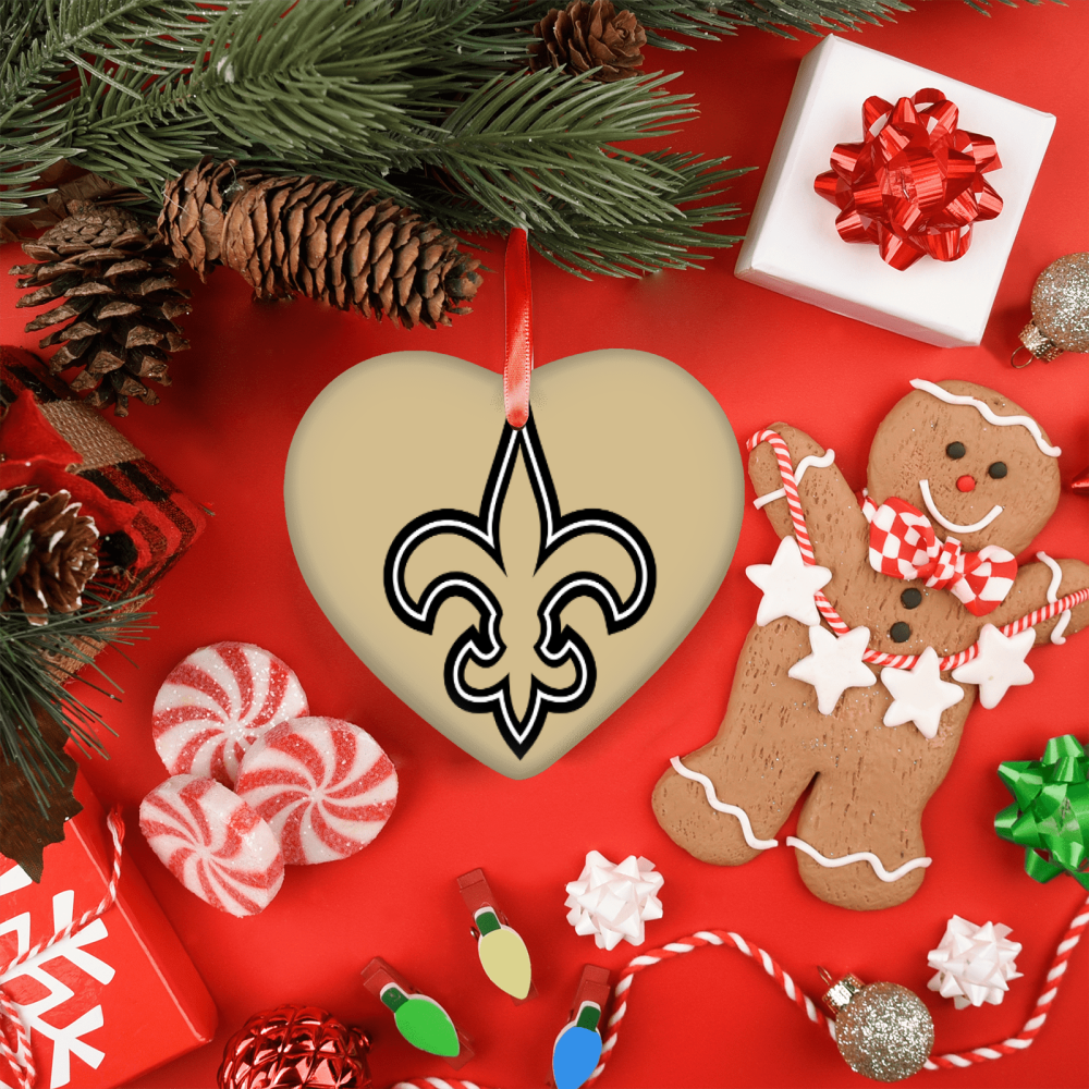 New Orleans Saints NFL Team Spirit Ceramic Heart Ornament