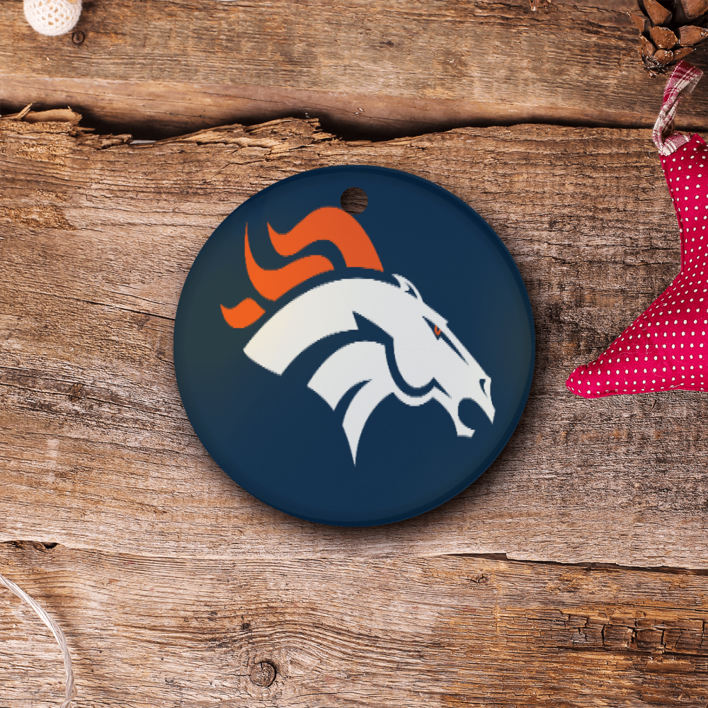 Denver Broncos NFL Team Spirit Ceramic Circle Ornament