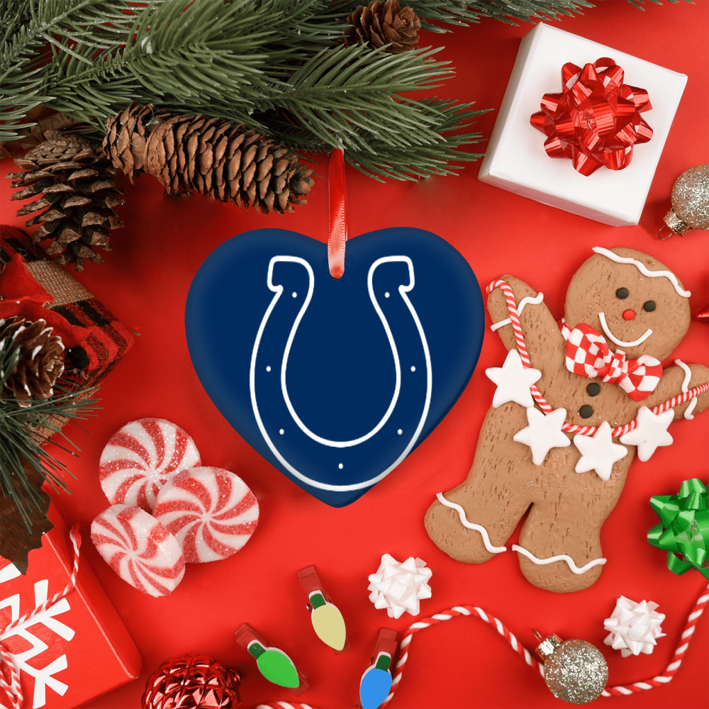 Indinapolis Colts NFL Team Spirit Ceramic Heart Ornament