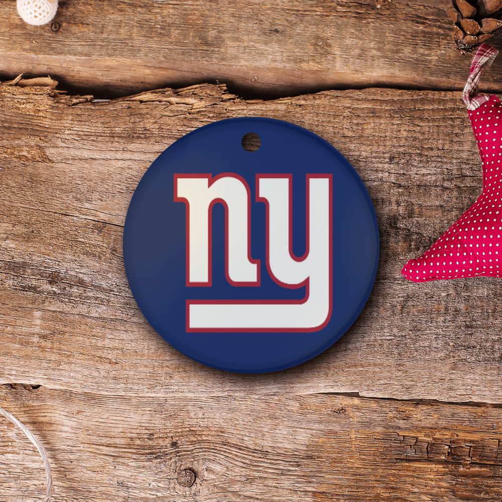 New York Giants NFL Team Spirit Ceramic Circle Ornament