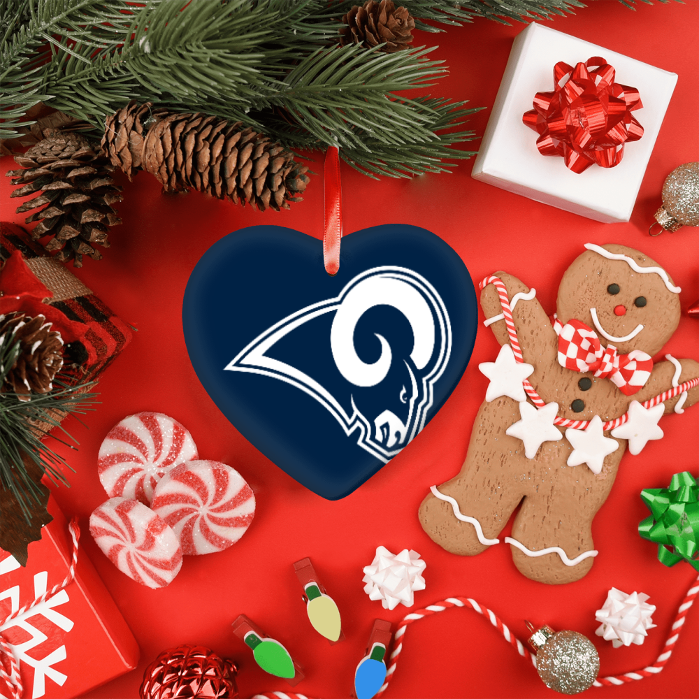 Los Angeles Rams NFL Team Spirit Ceramic Heart Ornament