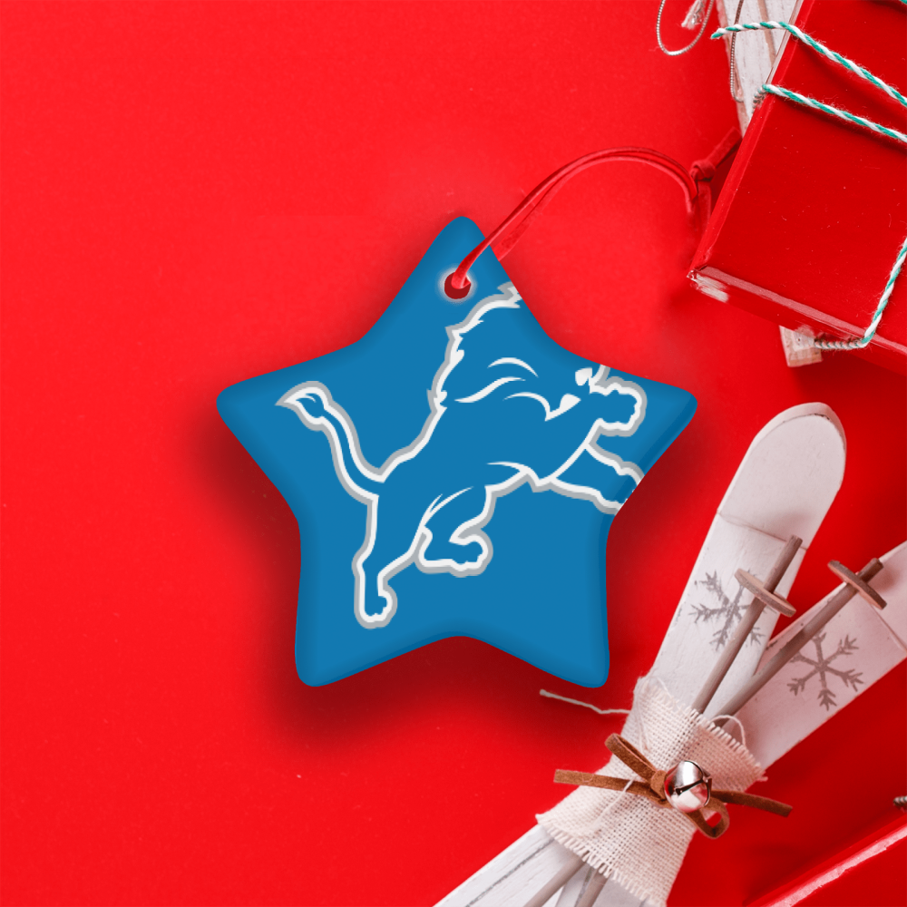Detroit Liosn NFL Team Spirit Ceramic Star Ornament