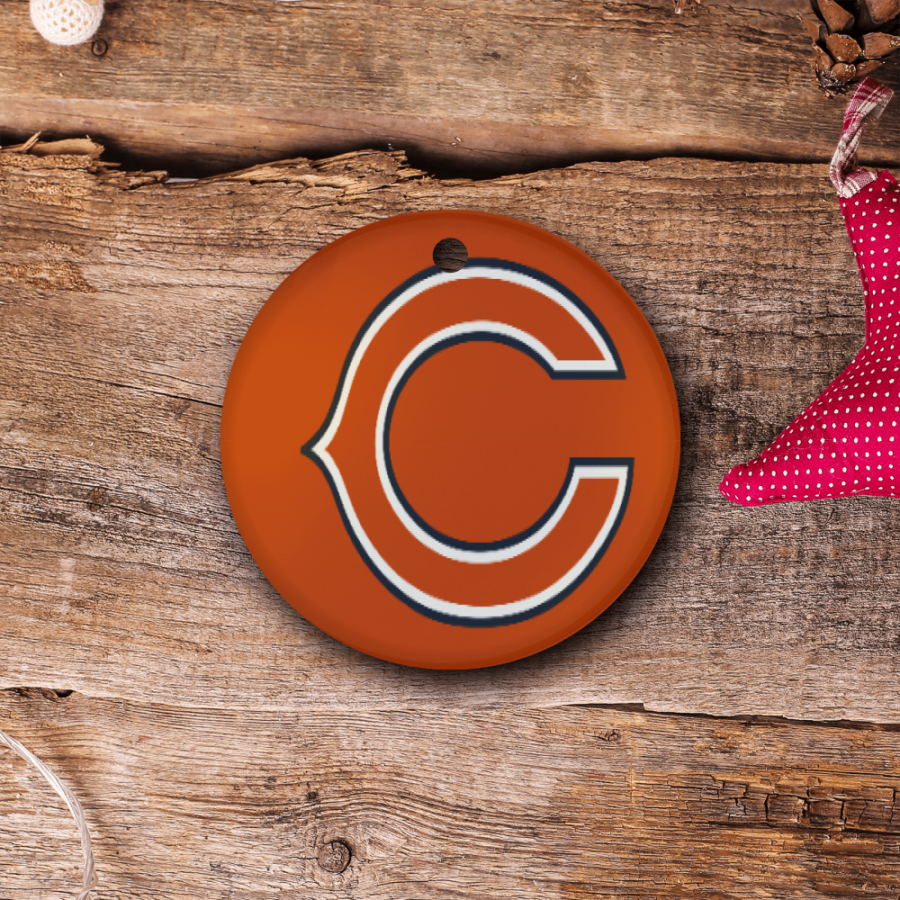 Chicago Bears NFL Team Spirit Ceramic Circle Ornament