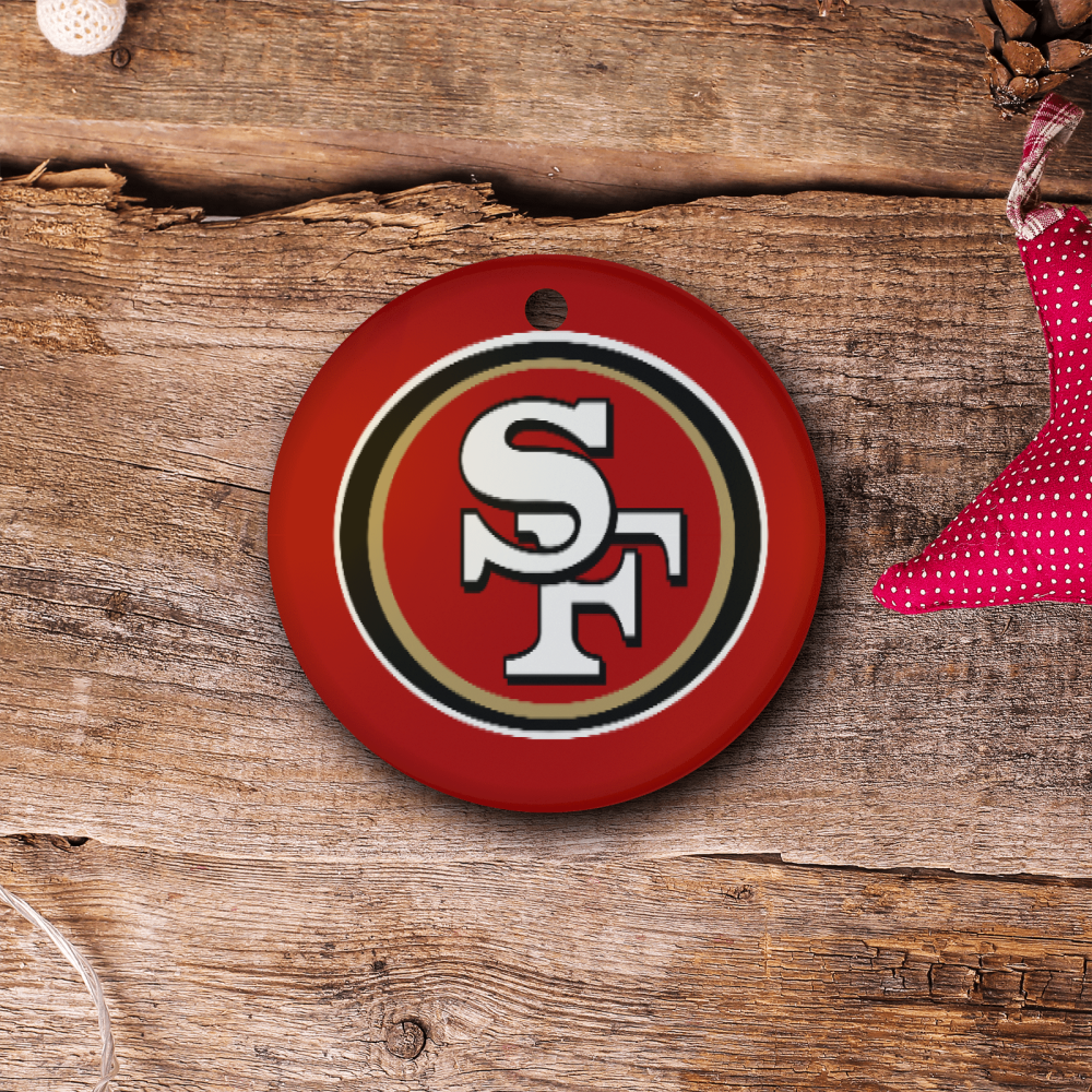 San Francisco 49ers NFL Team Spirit Ceramic Circle Ornament