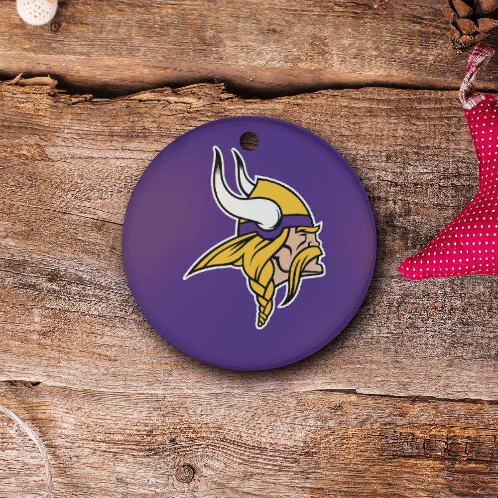 Minnesota Vikings NFL Team Spirit Ceramic Circle Ornament