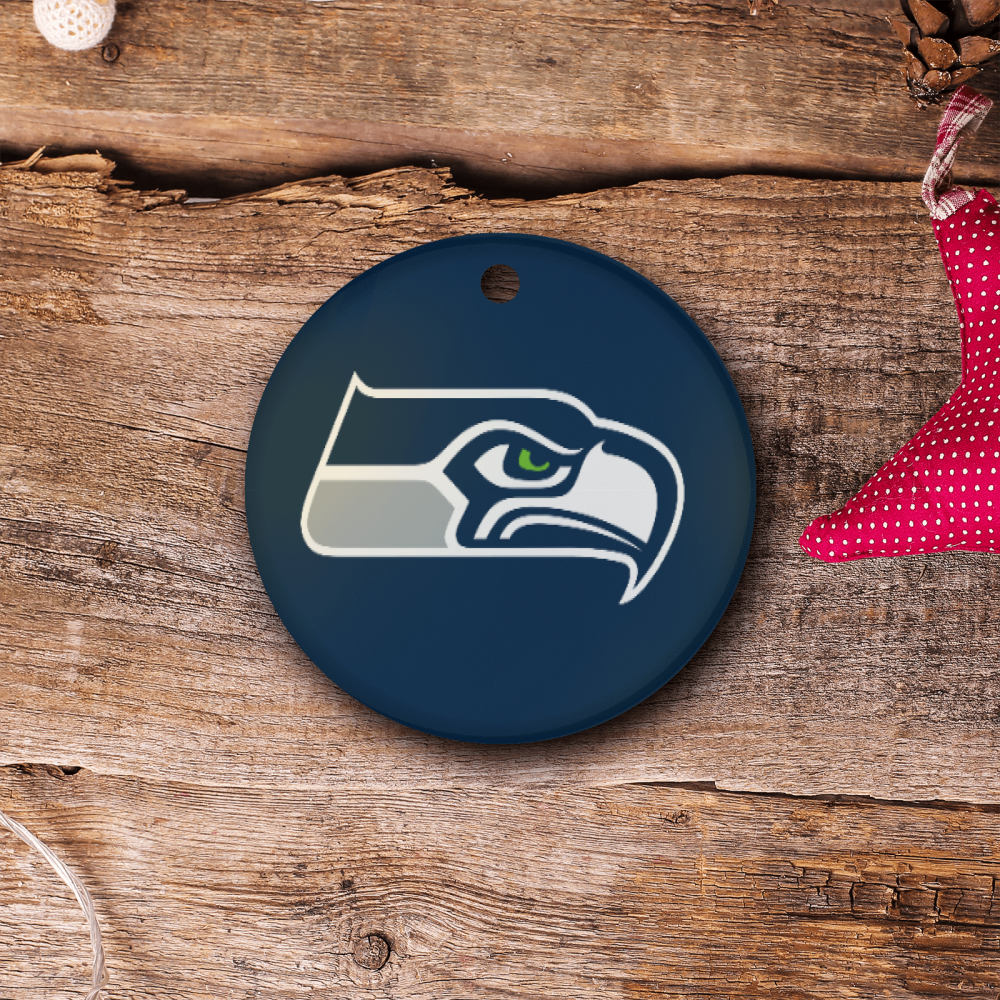 Seattle Seahawks NFL Team Spirit Ceramic Circle Ornament
