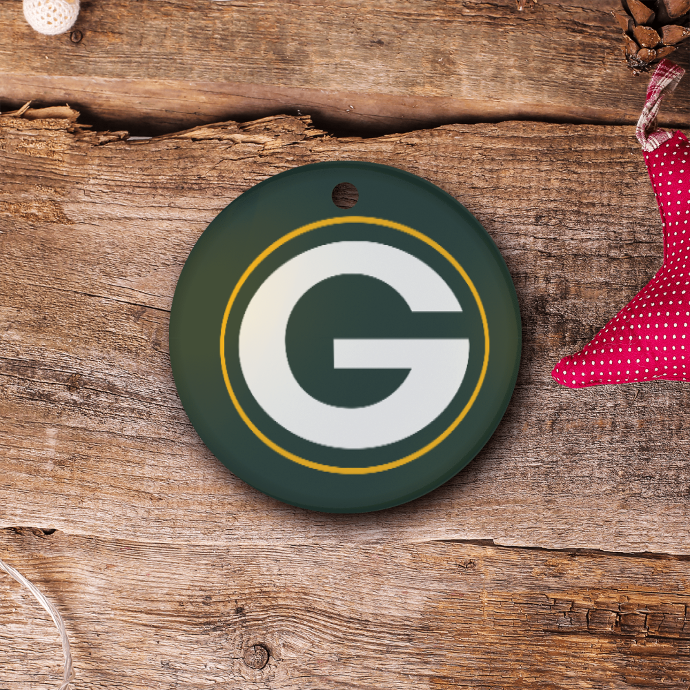 Green Bay Packers NFL Team Spirit Ceramic Circle Ornament