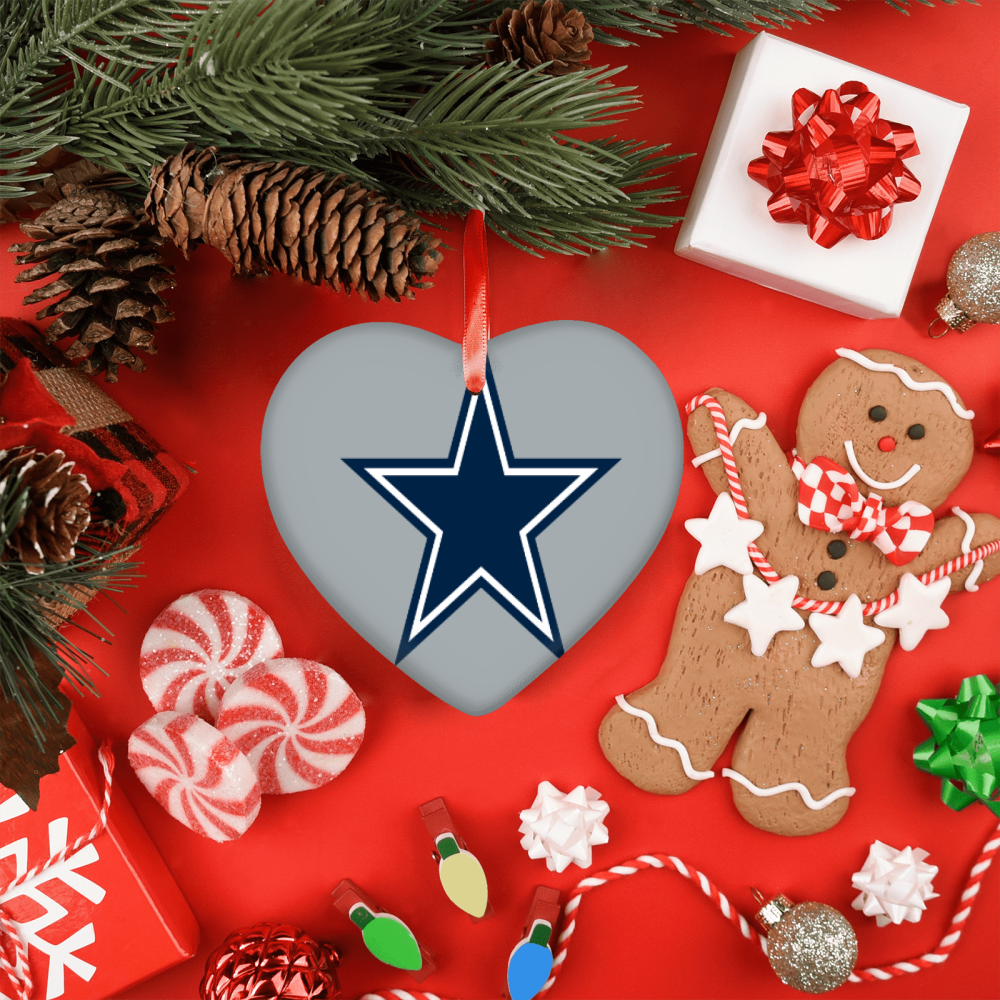 Dallas Cowboys NFL Team Spirit Ceramic Heart Ornament