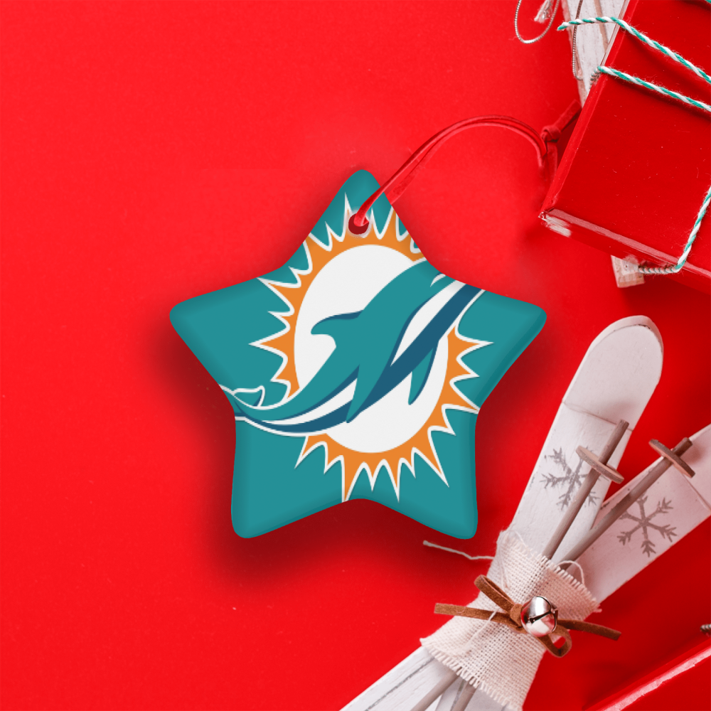 Miami Dolphins NFL Team Spirit Ceramic Star Ornament